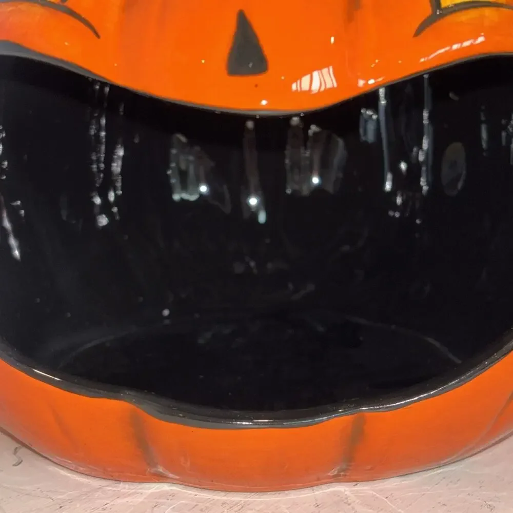 Johanna Parker Gus the Ghost on top of Pumpkin Big Mouth Candy Bowl Halloween